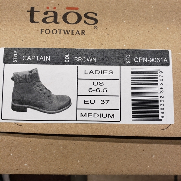 Taos Captain Boots, Brown, Women's size 6-6.5, euro 37 - Picture 8 of 9